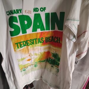 GBG Los Angeles White Tee with Green and Orange Graphic